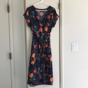 Zara floral wrap dress